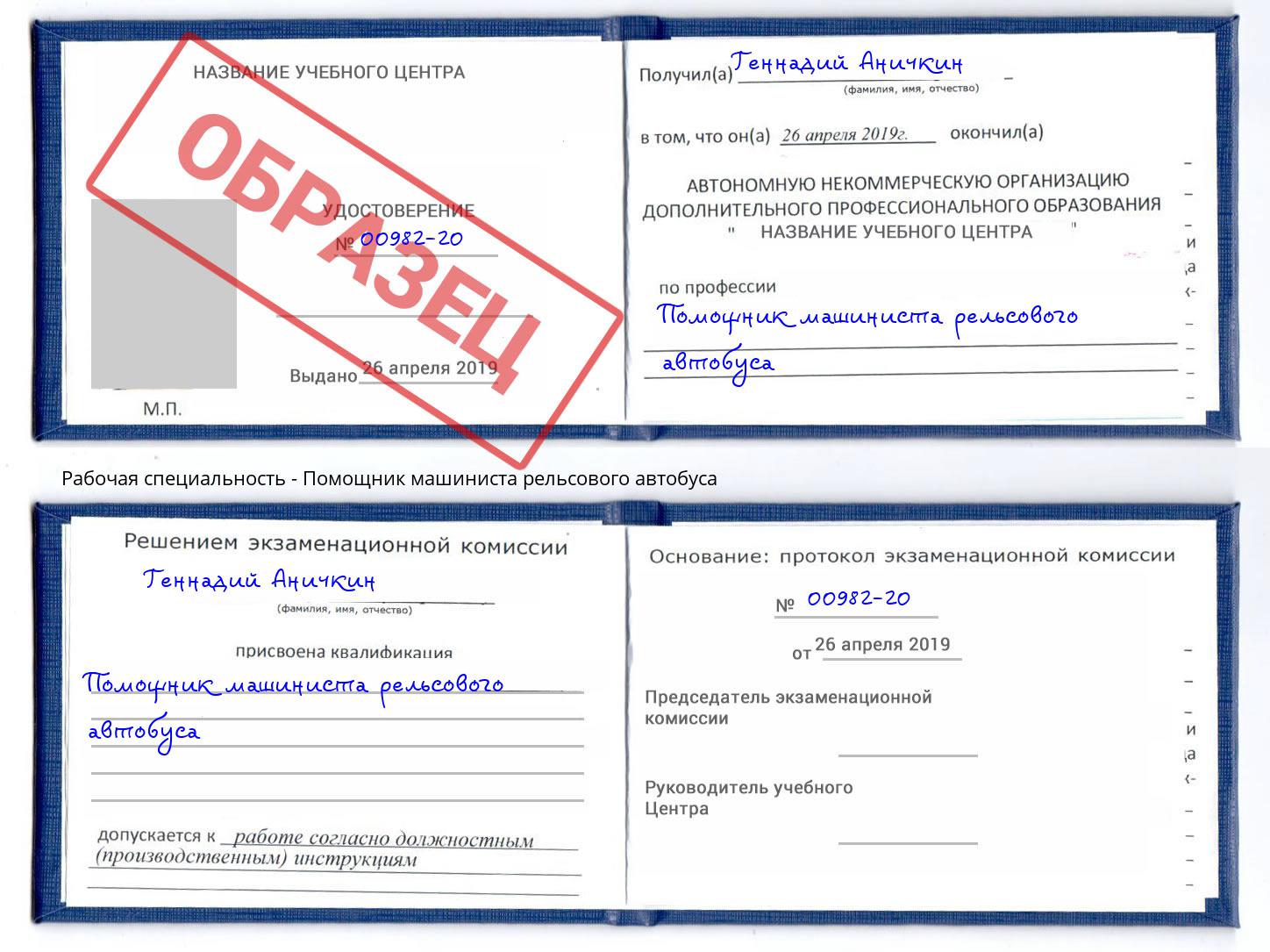 Помощник машиниста рельсового автобуса Моздок