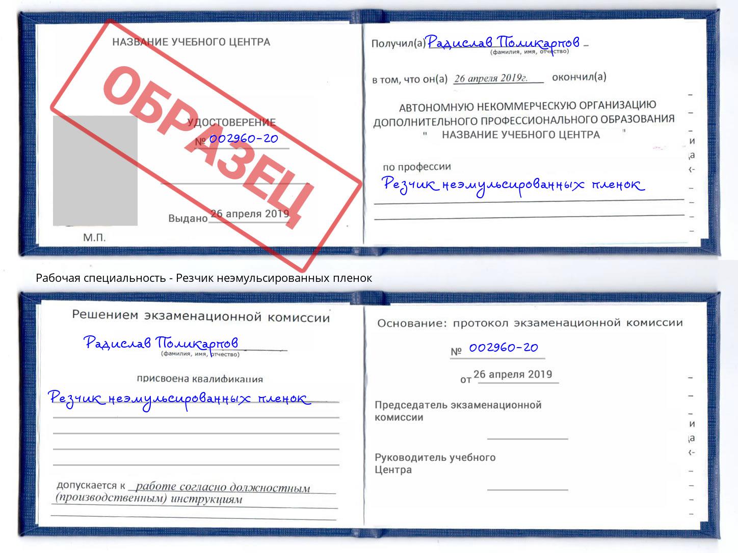 Резчик неэмульсированных пленок Моздок